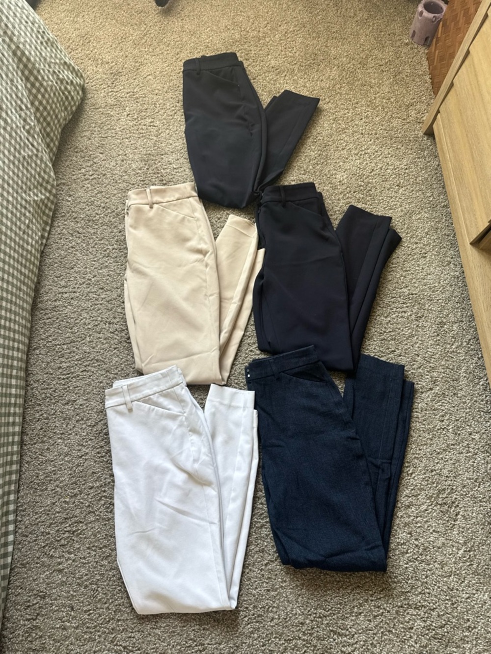 Express editor Womens Dress Pant Size 2R Editor Lot Of 5 navy / tan /white